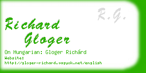 richard gloger business card